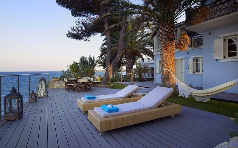 Deck with Lounge Chairs — Blue