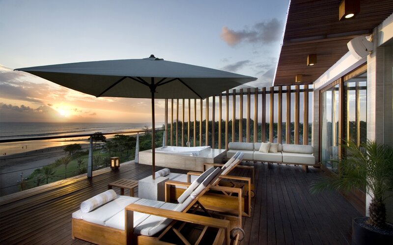 Deck with Lounge Chairs — Brown, Serene