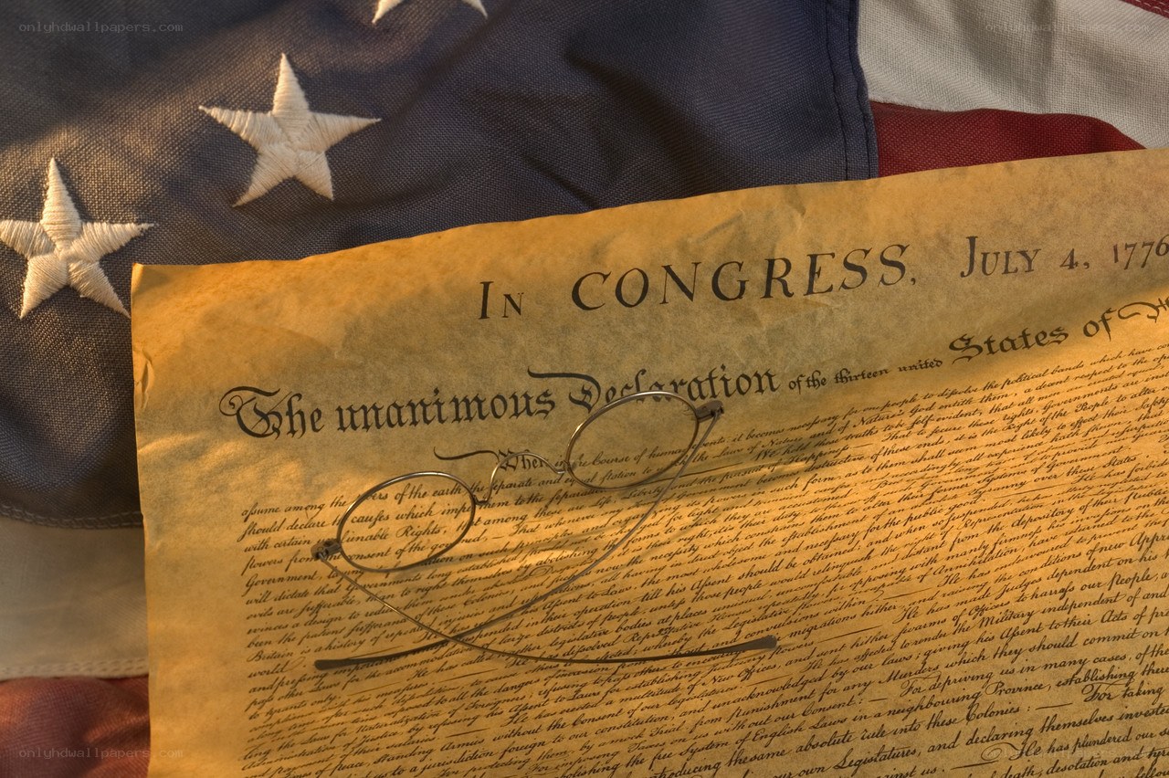 Declaration of Independence on flag