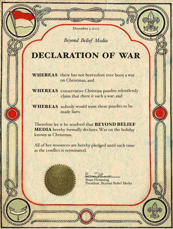 Declaration of War on Christmas
