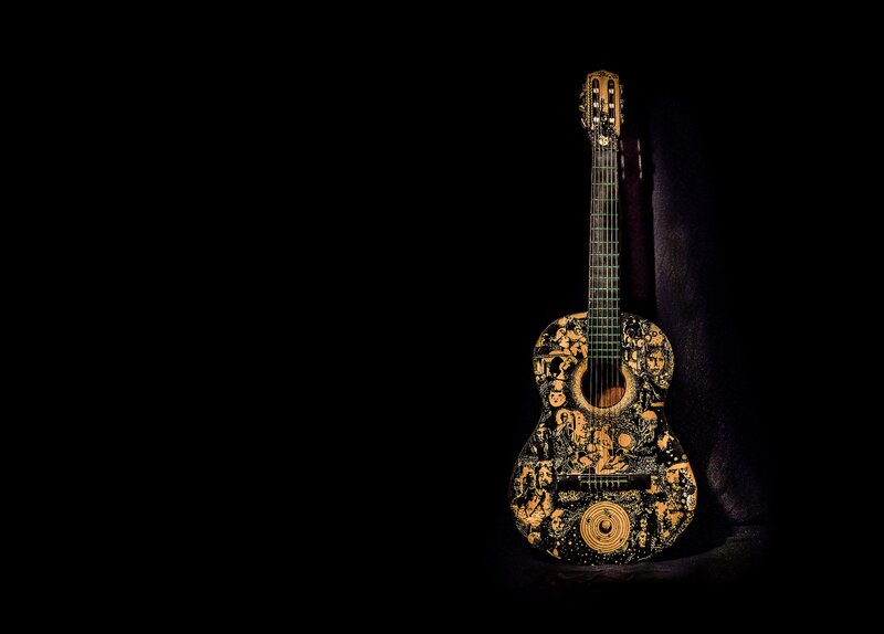 Decorated Acoustic Guitar
