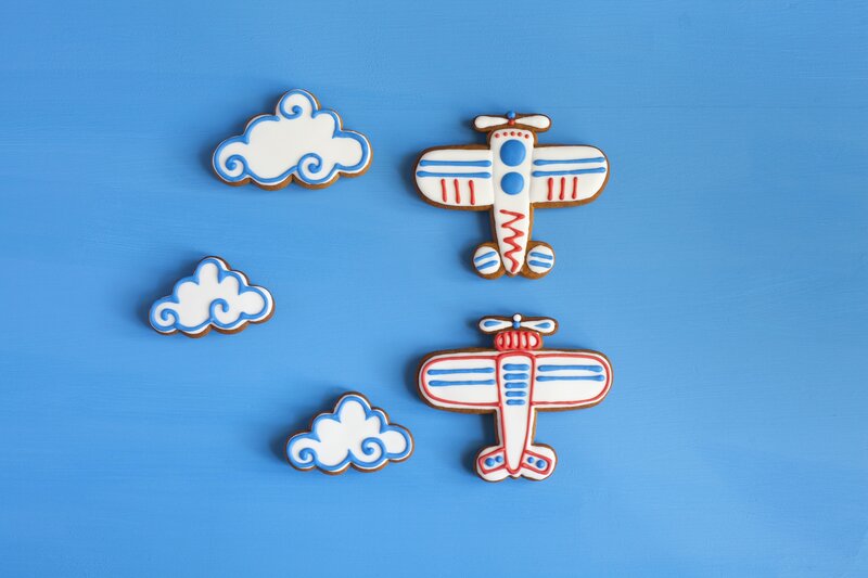 Decorated Airplane Cookies