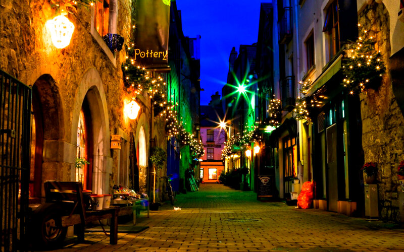Decorated Alley at Night
