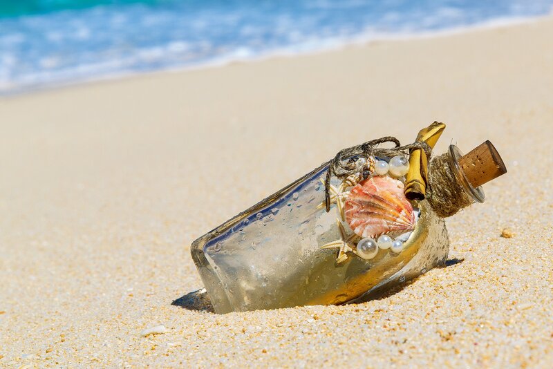 Decorated Bottle on Beach