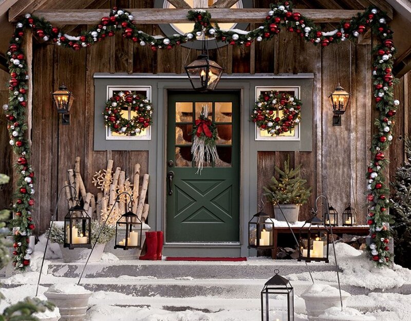 Decorated Cabin Porch