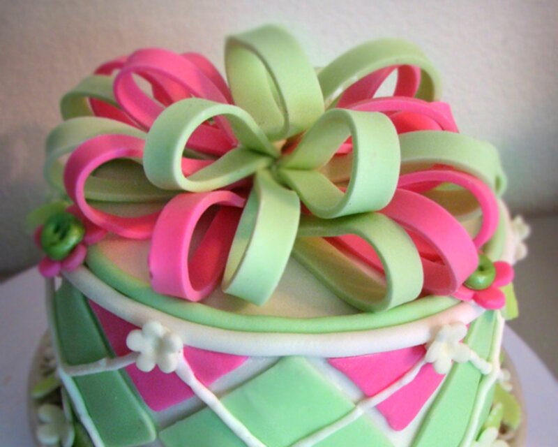 Decorated Cake with Bow