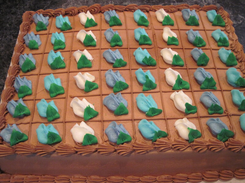 Decorated Cake with Flowers — Brown