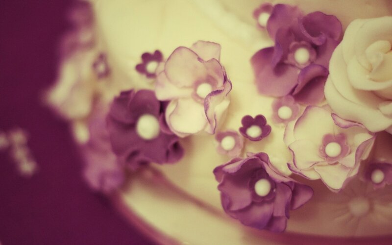 Decorated Cake with Flowers — Purple