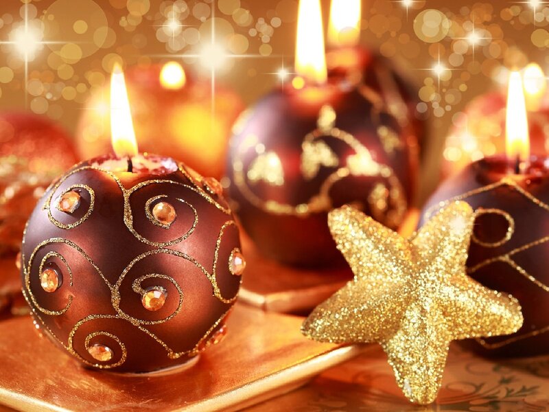 Decorated Candles and Star