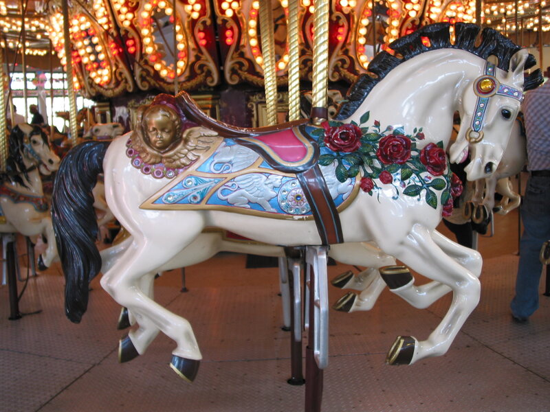 Decorated carousel horse