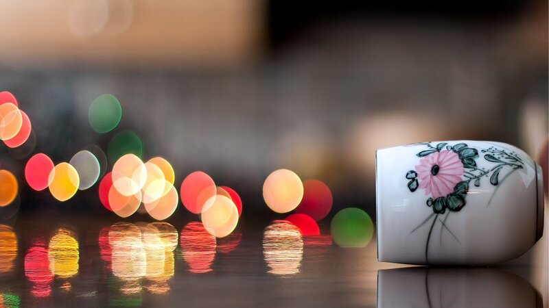 Decorated Ceramic Cup