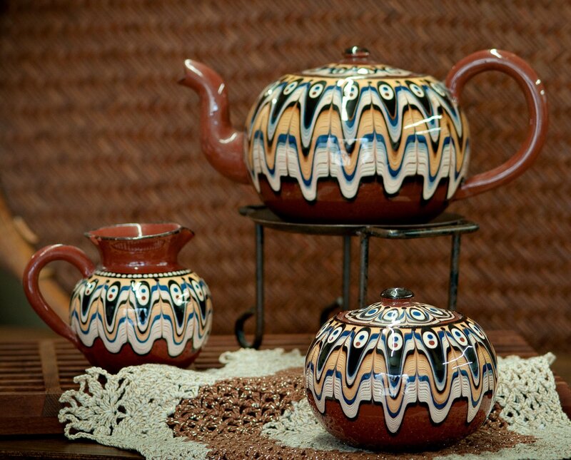 Decorated Ceramic Tea Set