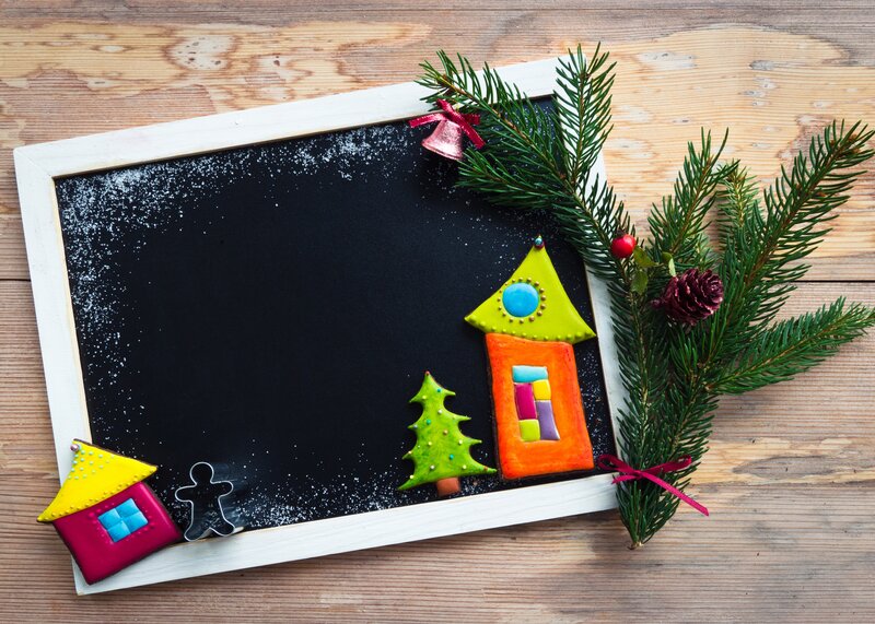 Decorated Chalkboard with Cookies