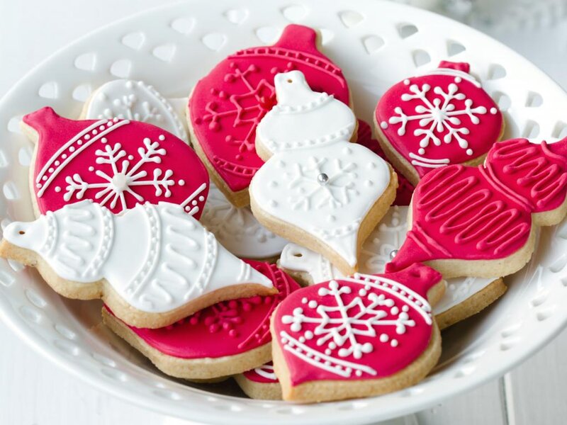 Decorated Christmas Cookies — Red, Festive, Winter