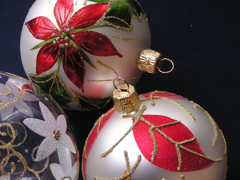 Decorated Christmas Ornaments — White