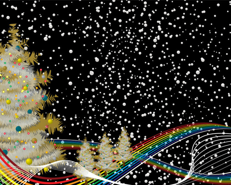 Decorated Christmas Tree — Black, Festive