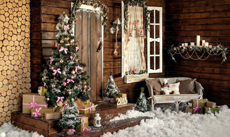 Decorated Christmas Tree — Brown, Cozy, Winter, Photograph