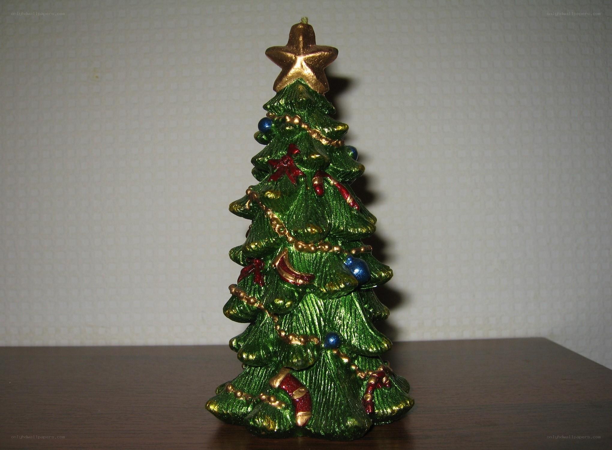 decorated christmas tree candle