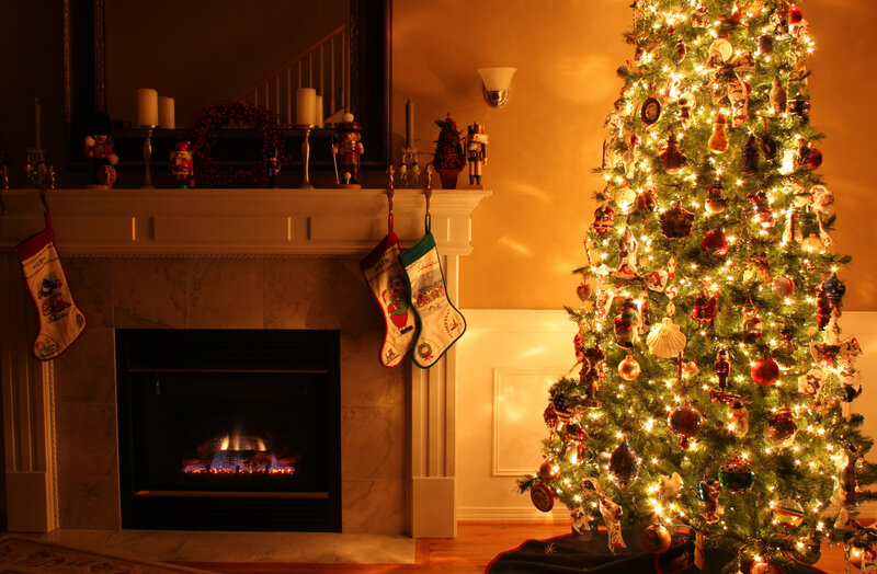 Decorated Christmas Tree — Green, Cozy, Winter, Photograph