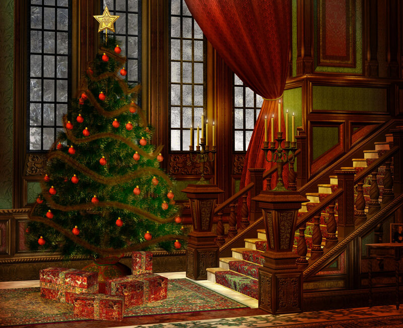 Decorated Christmas Tree — Green, Festive, Winter, 3d Render