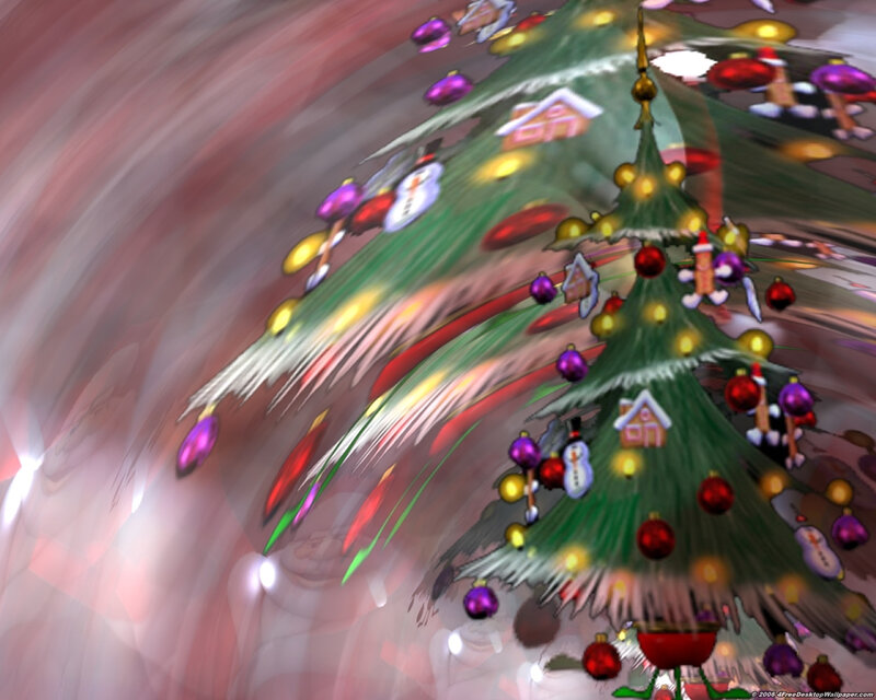 Decorated Christmas Tree — Green, Festive, Winter, Digital Art