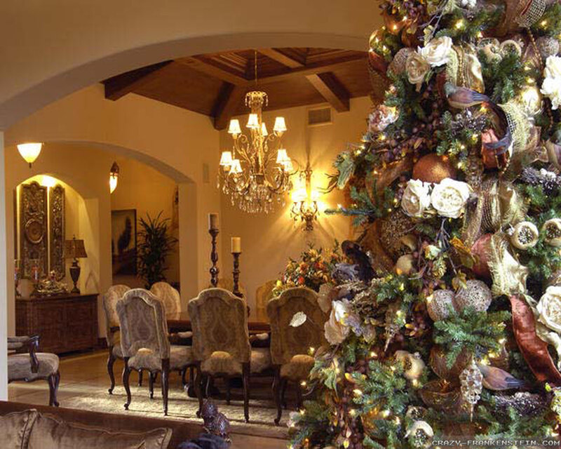 Decorated Christmas Tree — Green, Festive, Winter, Photograph, Dining Table