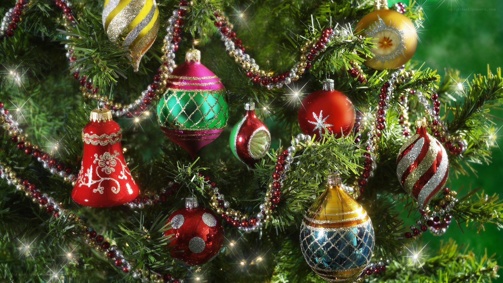 decorated christmas tree ornaments
