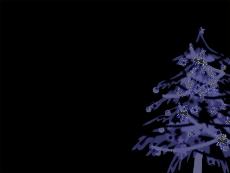 Decorated Christmas Tree — Purple, Festive, Night
