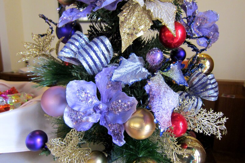 Decorated Christmas Tree — Purple, Festive, Winter