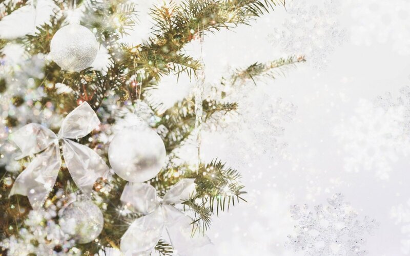Decorated Christmas Tree — White, Festive