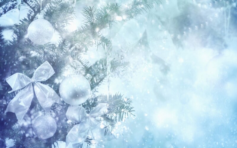Decorated Christmas Tree — White, Festive, Winter