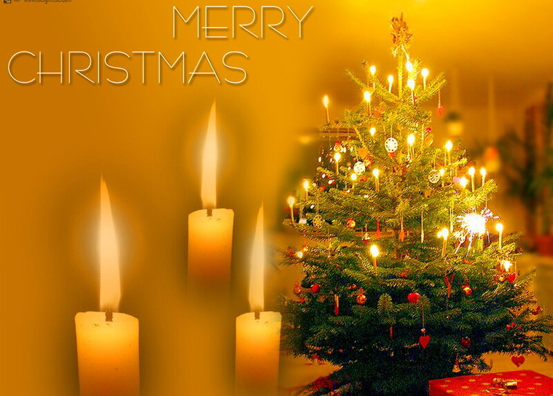 Decorated Christmas Tree — Yellow