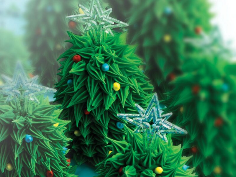 Decorated Christmas Trees — Green, Festive