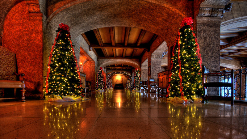 Decorated Christmas Trees — Red