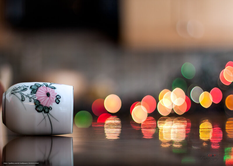 Decorated Cup on Surface