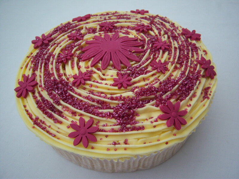 decorated cupcake with flowers