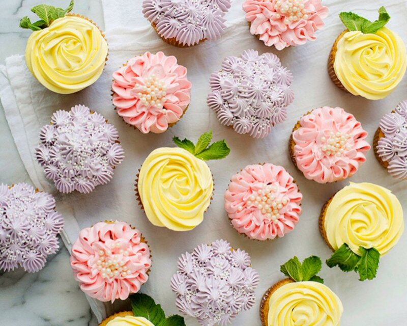 Decorated Cupcakes on Cloth