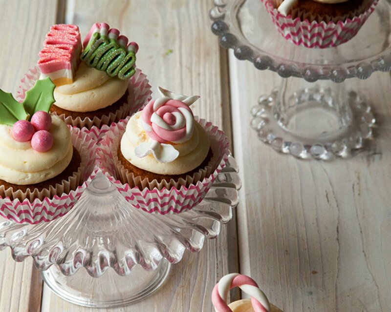 Decorated Cupcakes on Stand — Pink, Festive