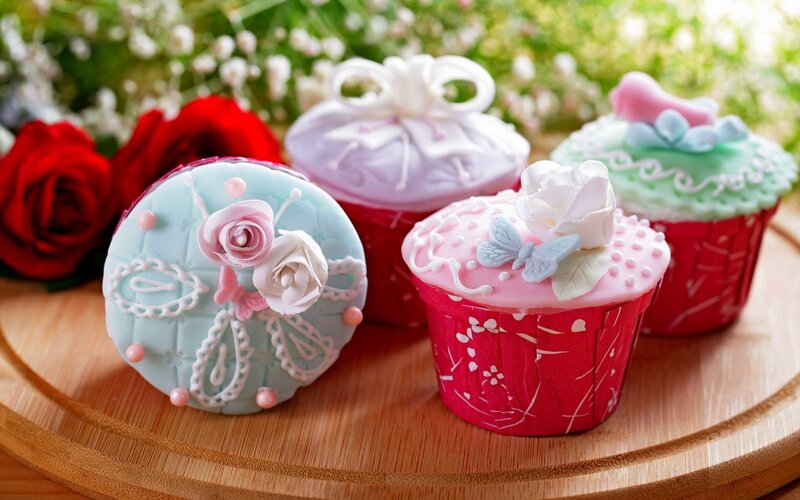 Decorated Cupcakes — Pink, Festive, Afternoon, Photograph