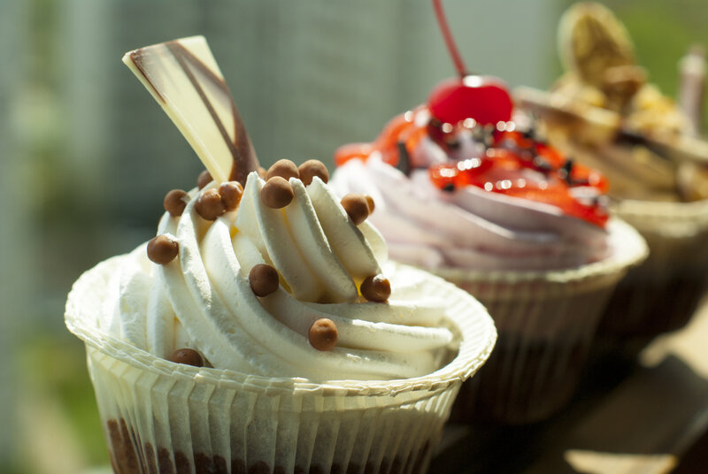 Decorated Cupcakes — White, Appetizing