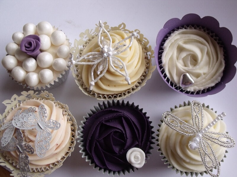 Decorated Cupcakes — White, Elegant