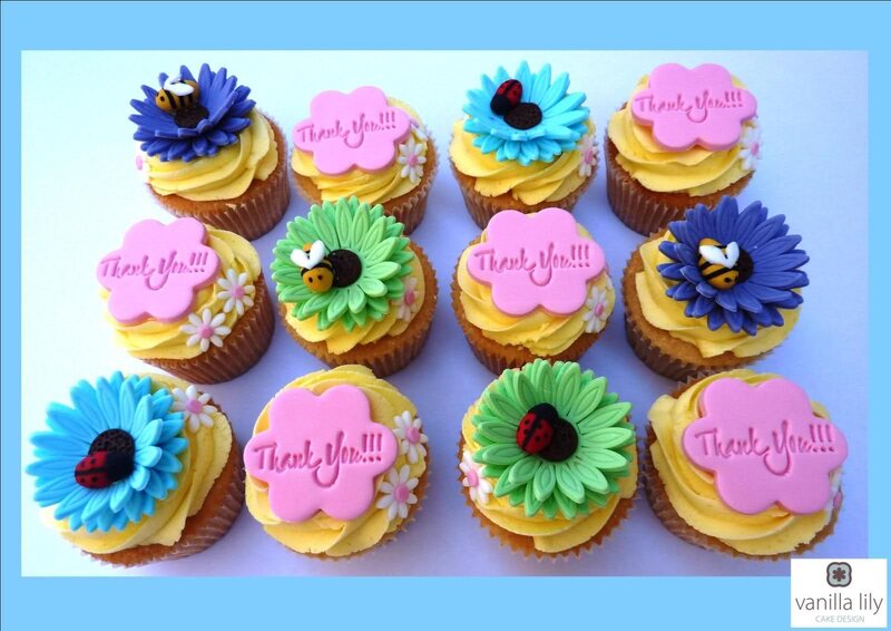 Decorated Cupcakes — Yellow