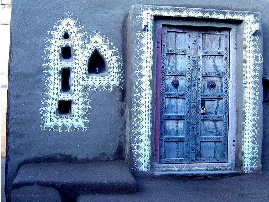 decorated door and window