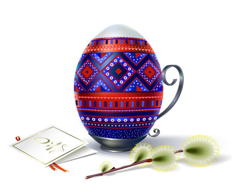 Decorated Easter Egg — Blue