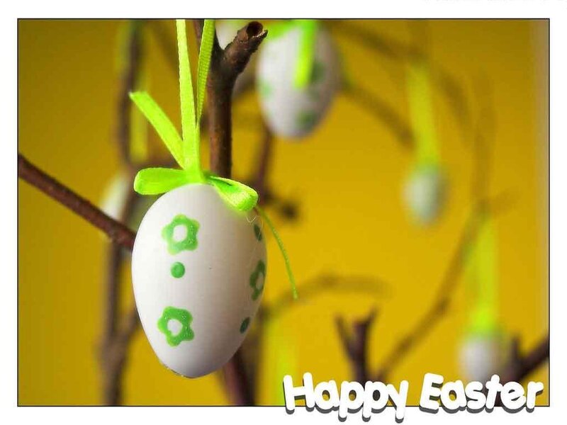Decorated Easter Egg — Yellow, Festive