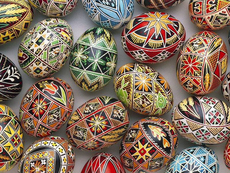 Decorated Easter Eggs — Black, Festive, Photograph, Patterns