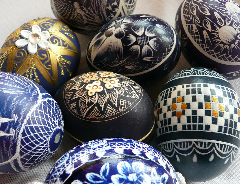 Decorated Easter Eggs — Black, Festive