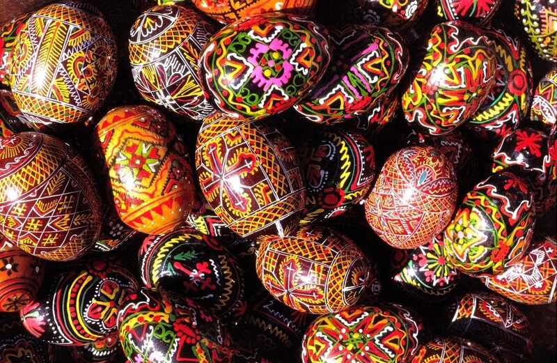 Decorated Easter Eggs — Black, Vibrant