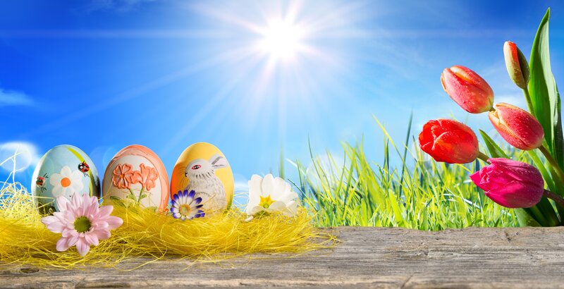 Decorated Easter Eggs — Blue, Bright
