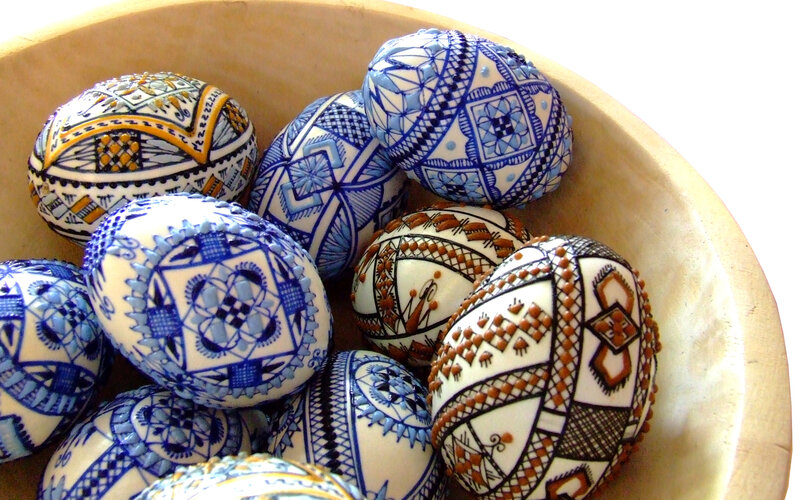 Decorated Easter Eggs — Blue, Calm